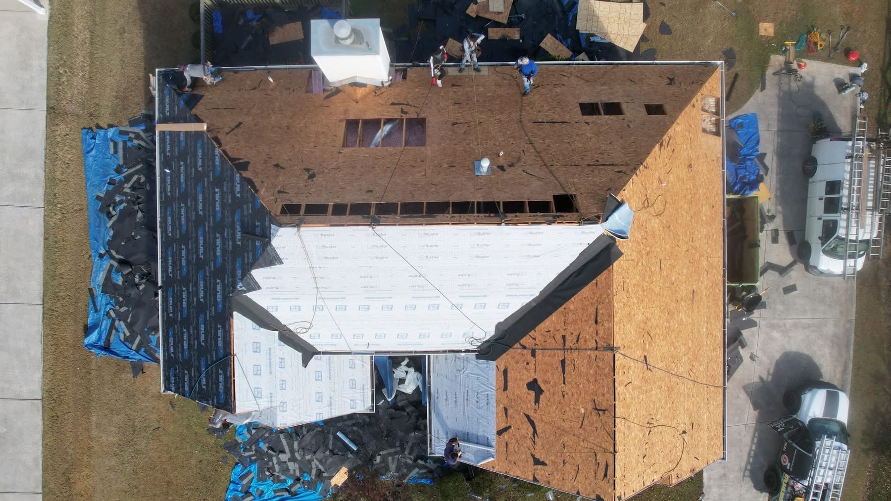 Full deck exposure after tear-off