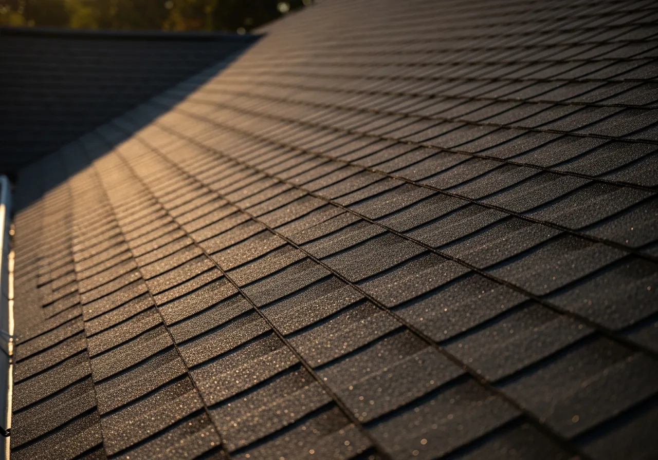 Freshly installed architectural asphalt shingles on a Georgia home